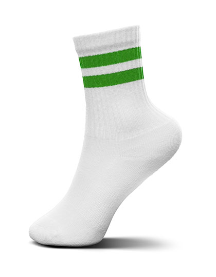 Sportsocke mit Logo kelly green Streifen