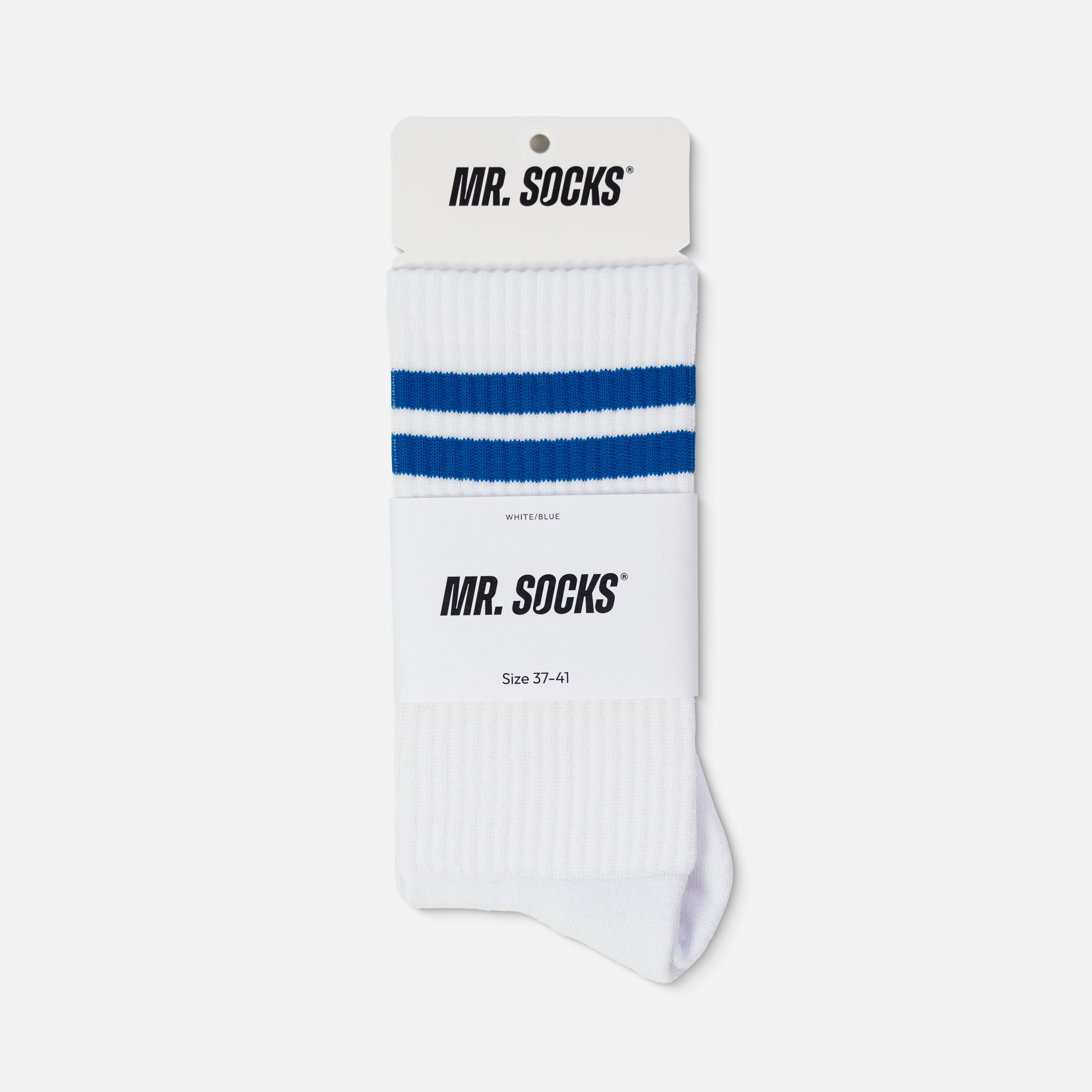 Sportsocke mit Logo blaue Streifen